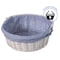 Wickerwise White Round Willow Gift Basket with Blue and White Gingham Liner and Sturdy Foldable Handles, Large QI004620.BL.L - alternate 7